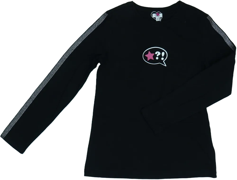 Fekete OVS Hosszú ujjú felső EU 164 / UK 14 év / US 14 év/XL