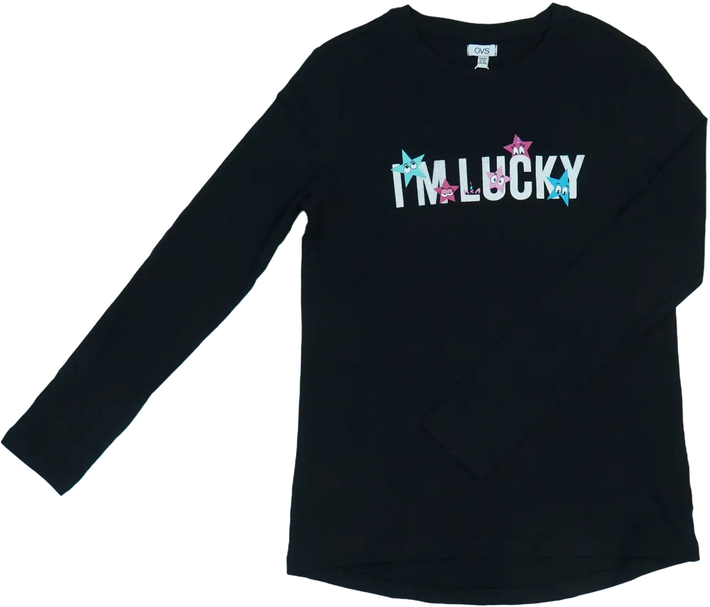 Fekete OVS Hosszú ujjú felső EU 158 / UK 13 év / US 14 év/XL