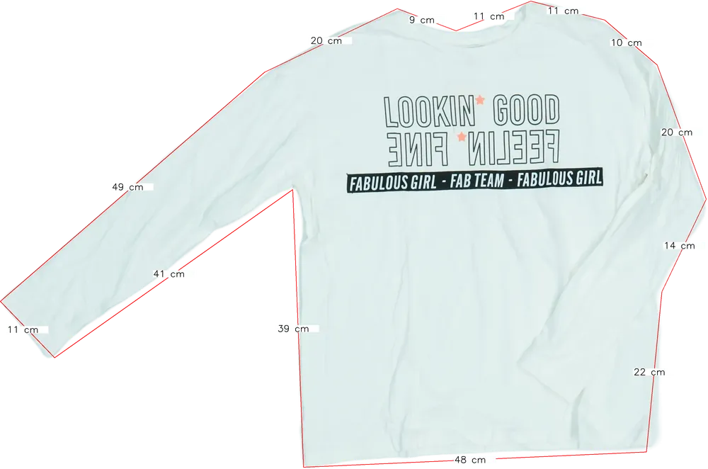 Fehér OVS Hosszú ujjú felső EU 170 / UK 15 év / US XL