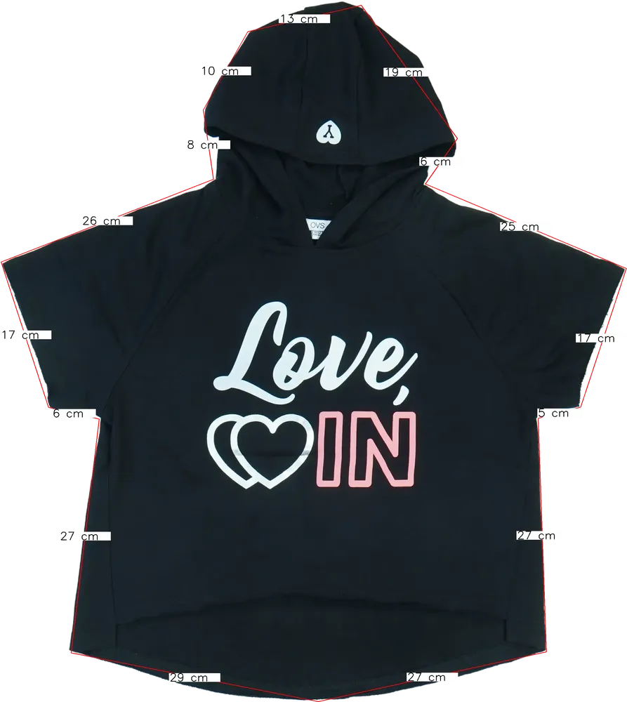 Fekete OVS Póló EU 164 / UK 14 év / US 14 év/XL