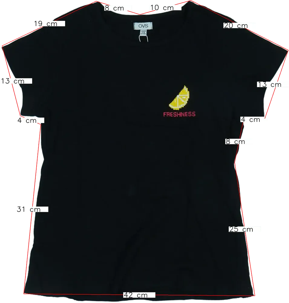 Fekete OVS Póló EU 152 / UK 12 év / US 12 év/L