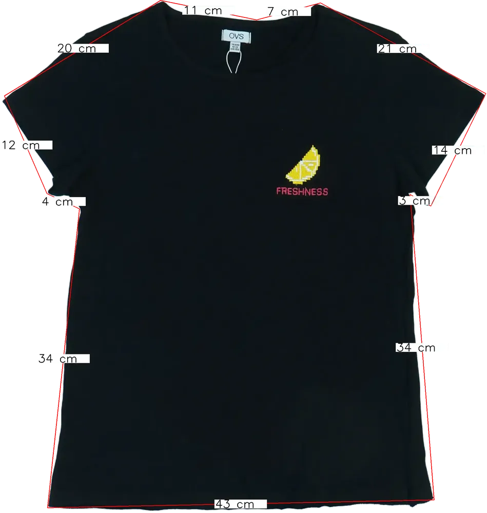 Fekete OVS Póló EU 158 / UK 13 év / US 14 év/XL