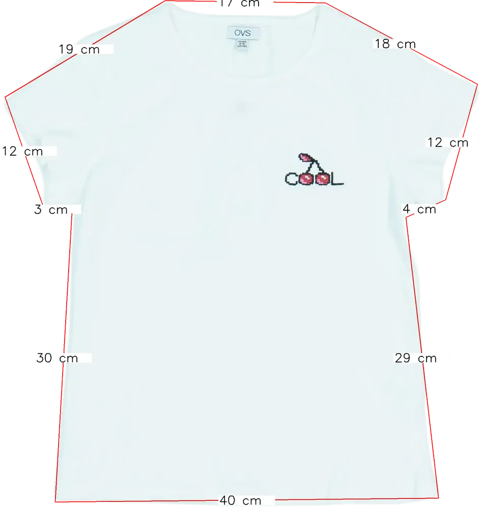 Fehér OVS Póló EU 140 / UK 10 év / US 10 év/L