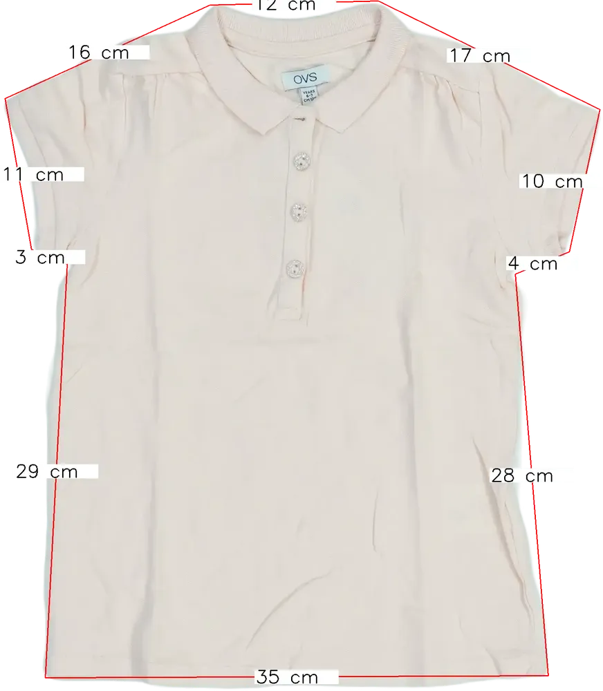 Rózsaszín OVS Galléros póló EU 122 / UK 7 év / US 7 év/M