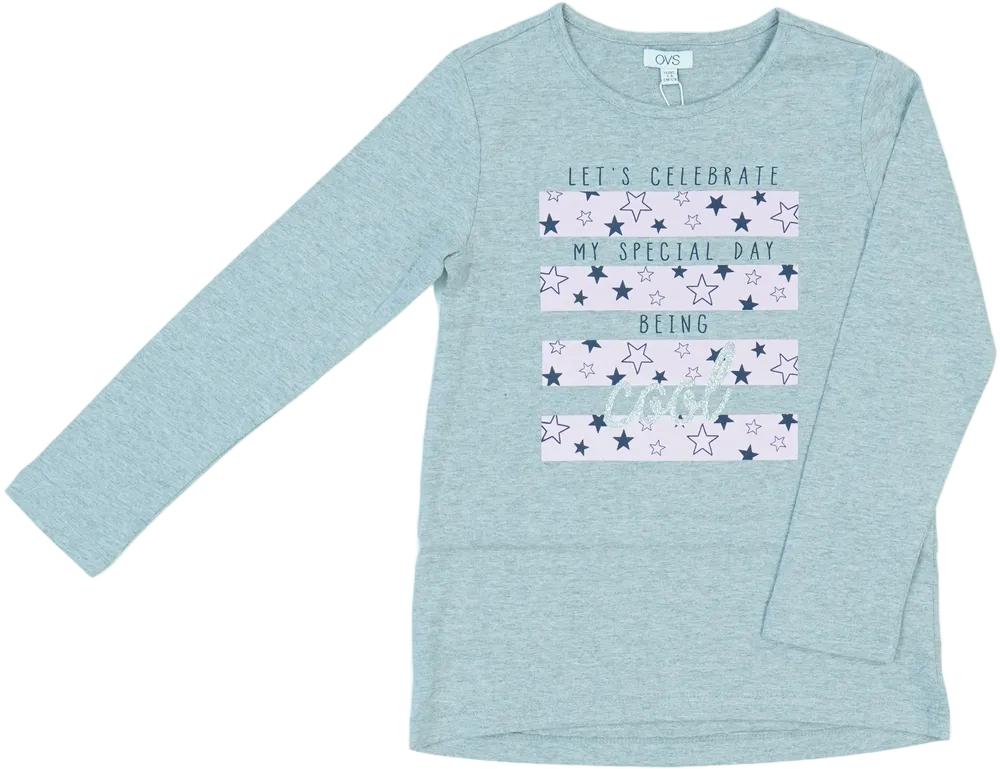 Szürke OVS Hosszú ujjú felső EU 128 / UK 8 év / US 8 év/M