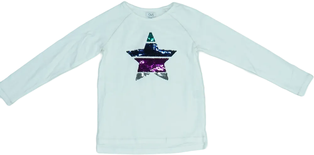 Fehér OVS Hosszú ujjú felső EU 128 / UK 8 év / US 8 év/M