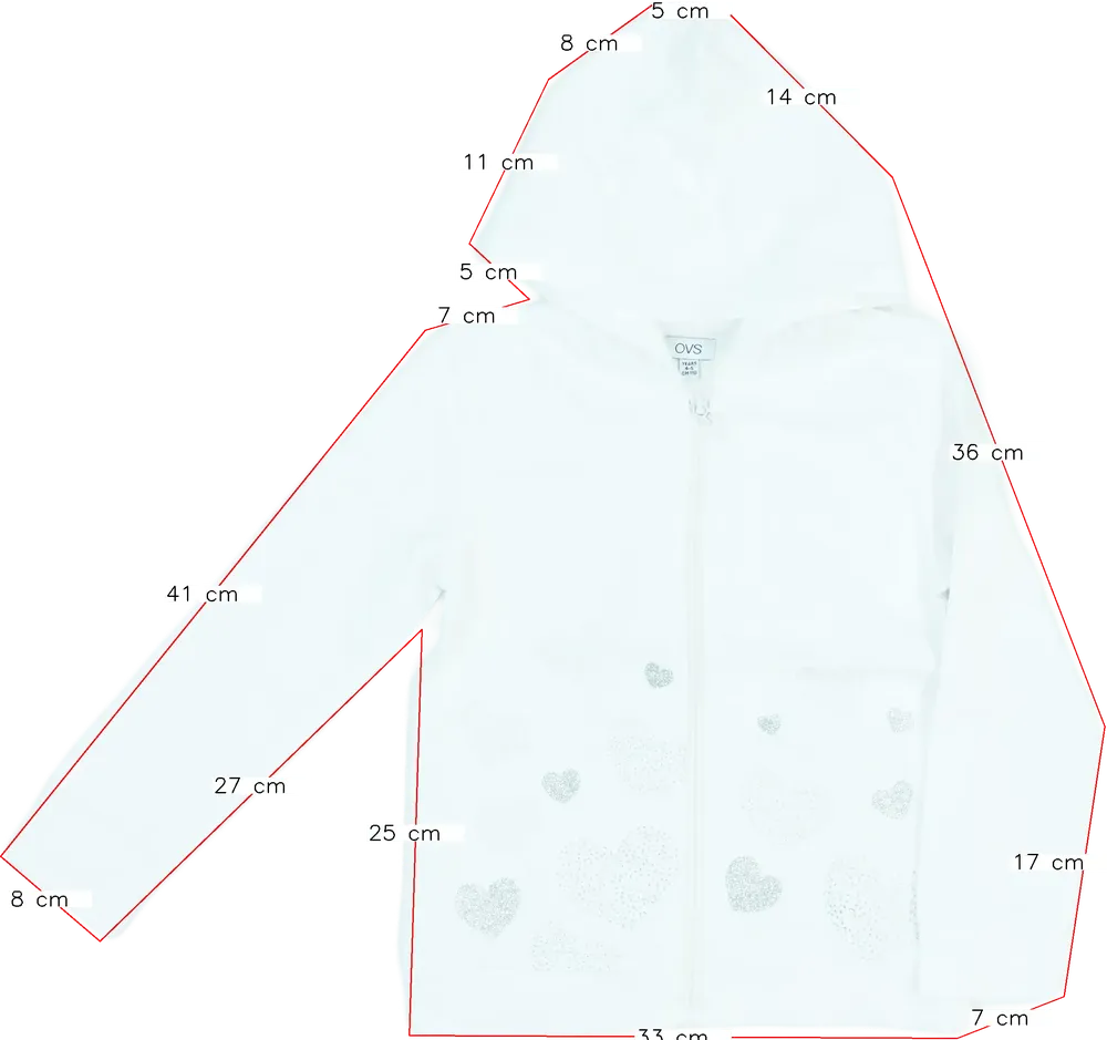 Fehér OVS Kapucnis pulóver EU 110 / UK 5 év / US 5 év/XS