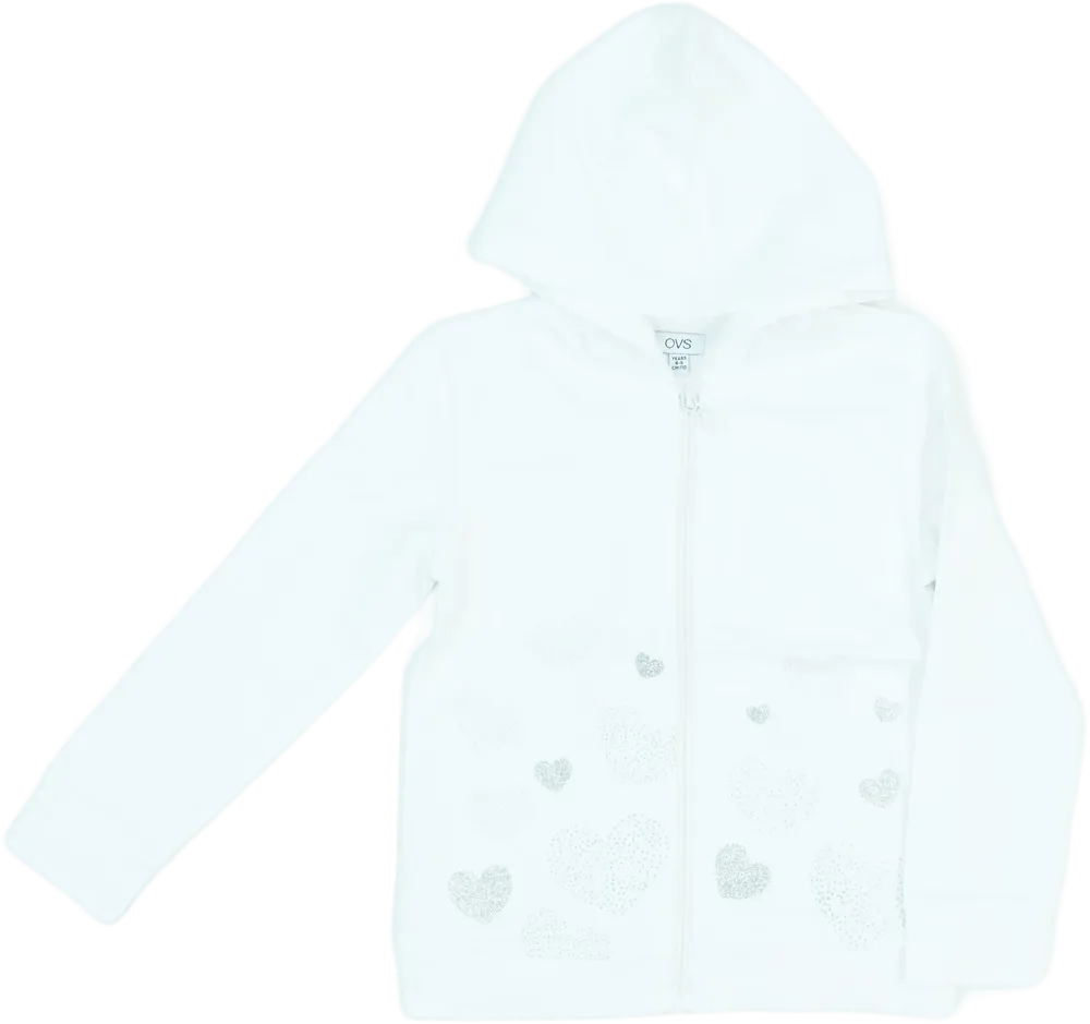 Fehér OVS Kapucnis pulóver EU 110 / UK 5 év / US 5 év/XS