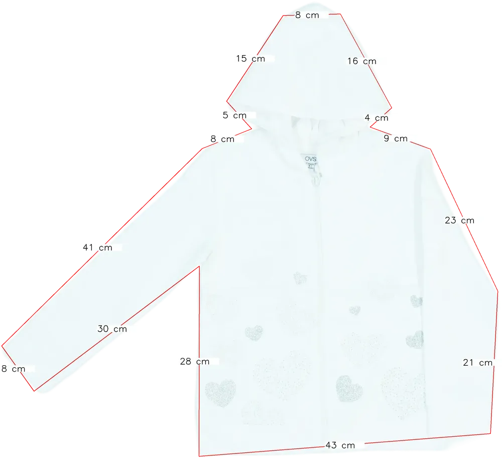 Fehér OVS Kapucnis pulóver EU 122 / UK 7 év / US 7 év/M