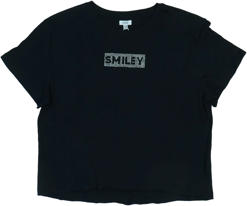 Fekete OVS Póló EU 164 / UK 14 év / US 14 év/XL