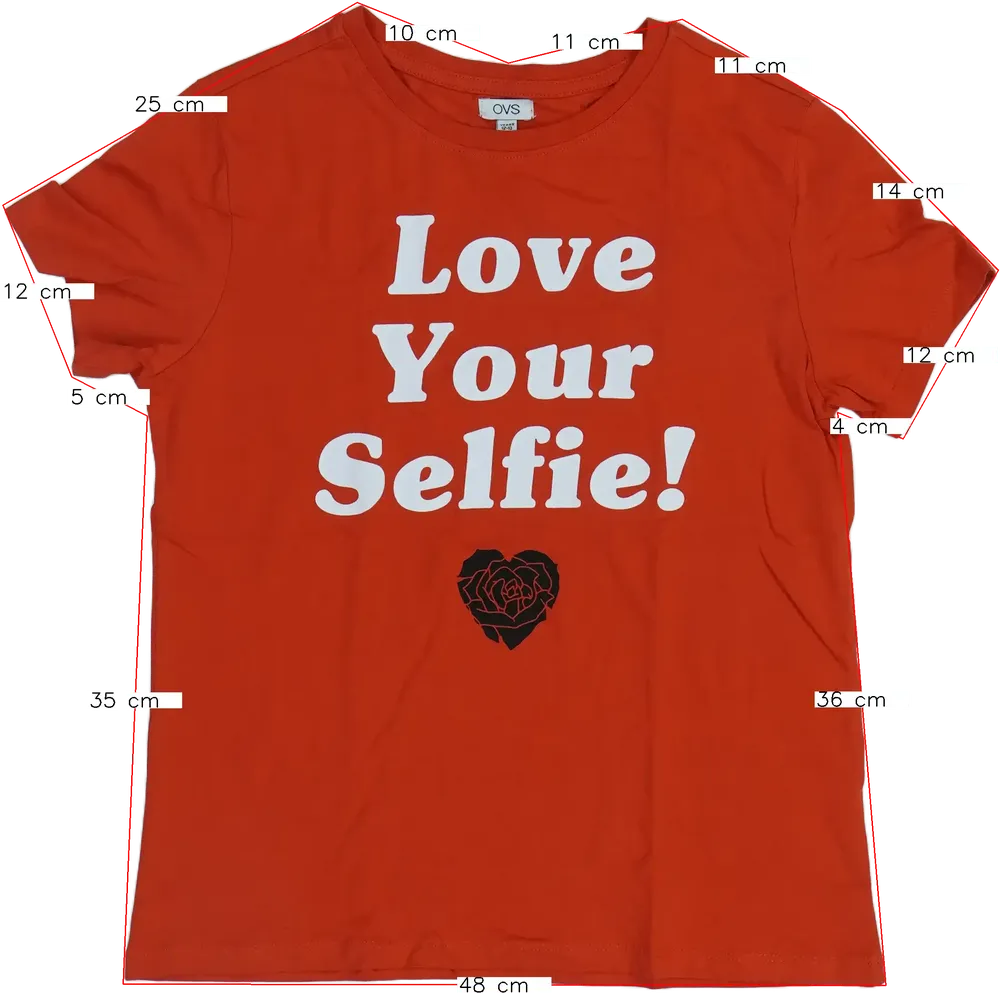 Piros OVS Póló EU 158 / UK 13 év / US 14 év/XL