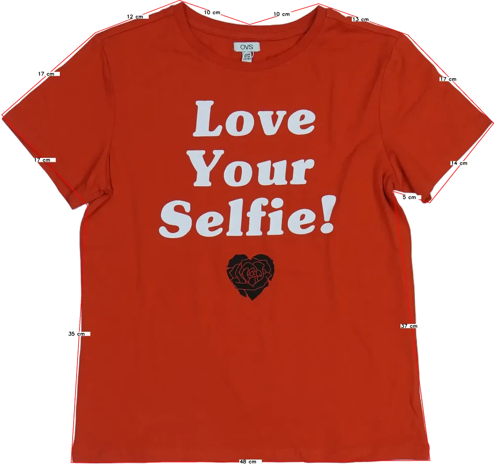 Piros OVS Póló EU 164 / UK 14 év / US 14 év/XL