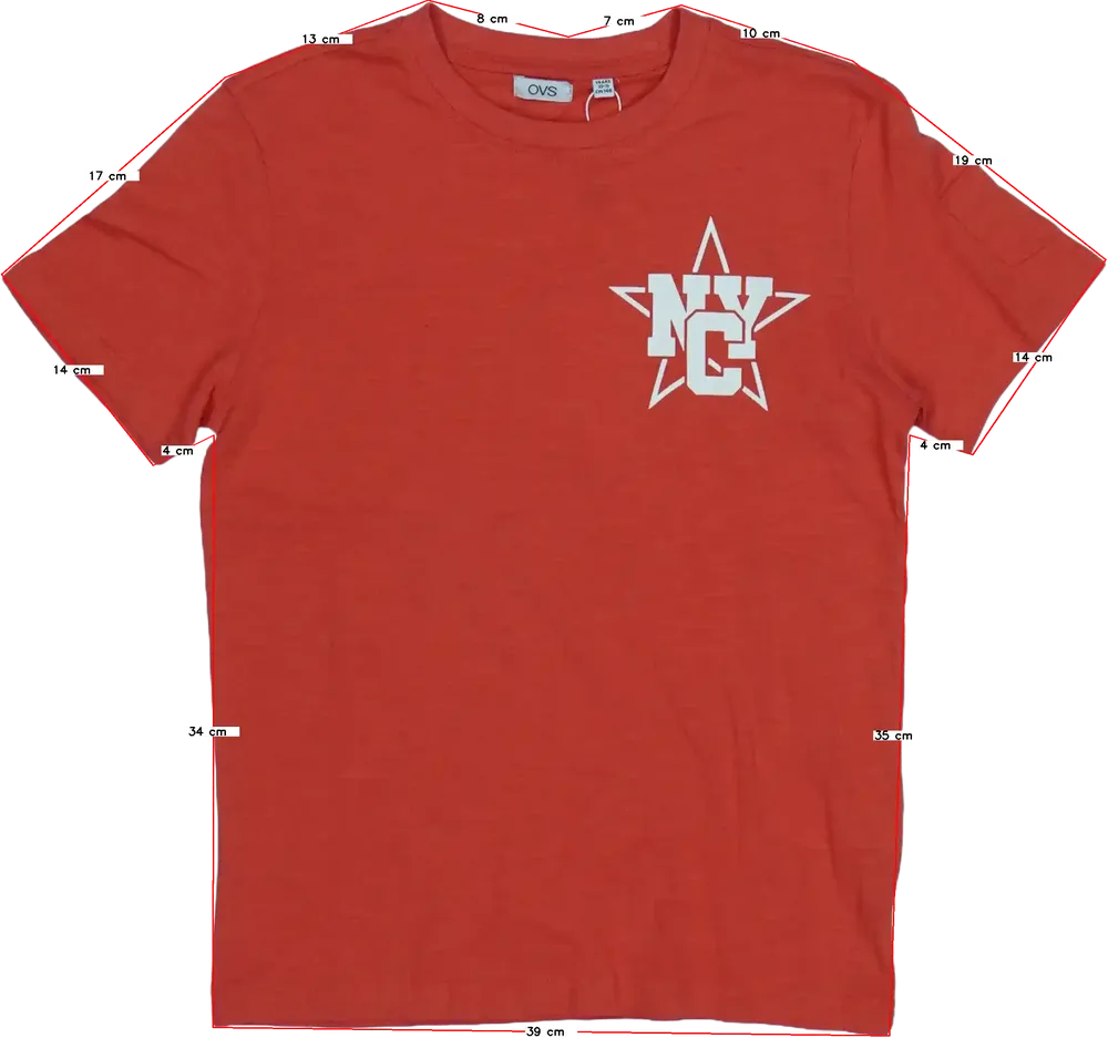 Piros OVS Póló EU 146 / UK 11 év / US 12 év/L