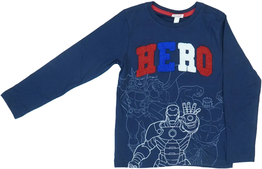 Kék Marvel Hosszú ujjú felső EU 122 / UK 7 év / US 7 év/M
