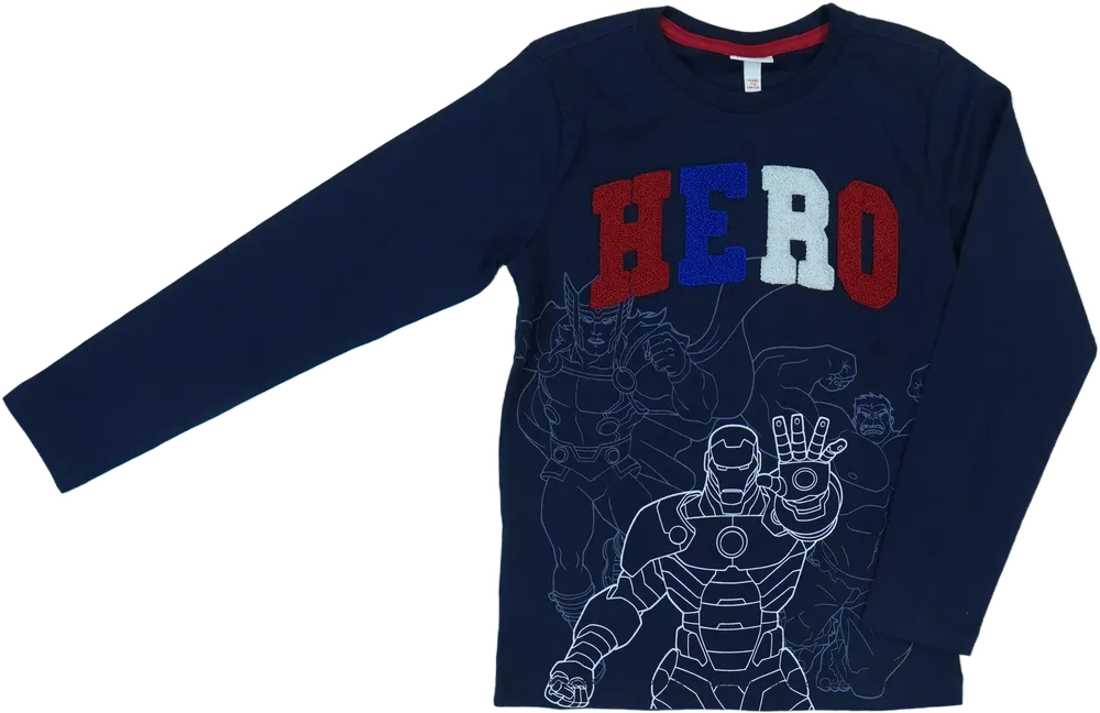 Kék Marvel Hosszú ujjú felső EU 128 / UK 8 év / US 8 év/M