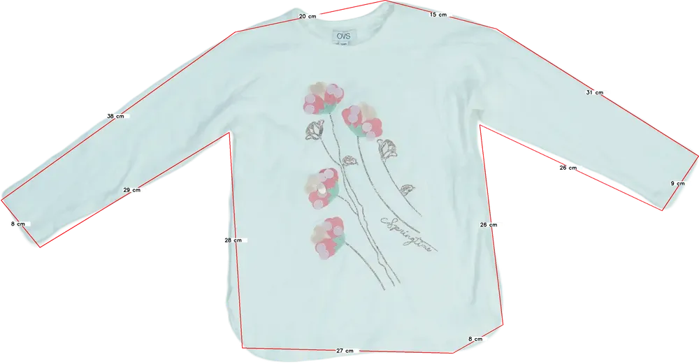 Fehér OVS Hosszú ujjú felső EU 116 / UK 6 év / US 6 év/S