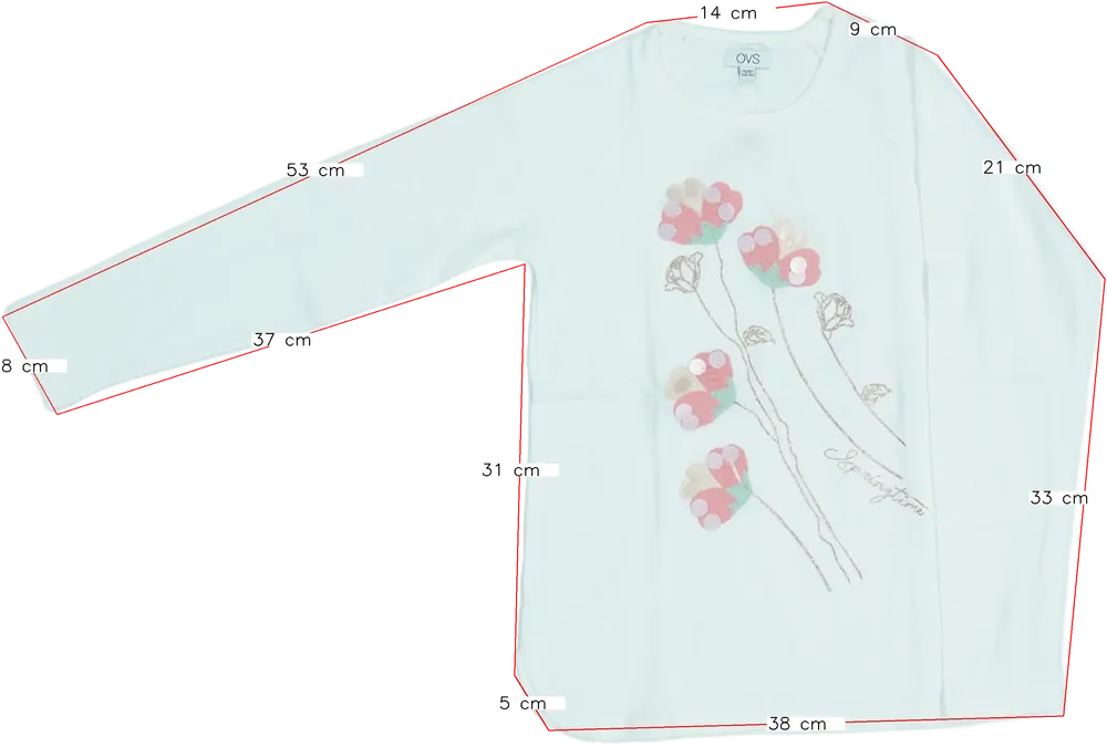 Fehér OVS Hosszú ujjú felső EU 140 / UK 10 év / US 10 év/L