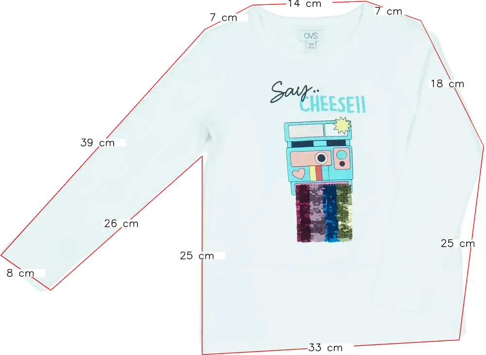 Fehér OVS Hosszú ujjú felső EU 110 / UK 5 év / US 5 év/XS