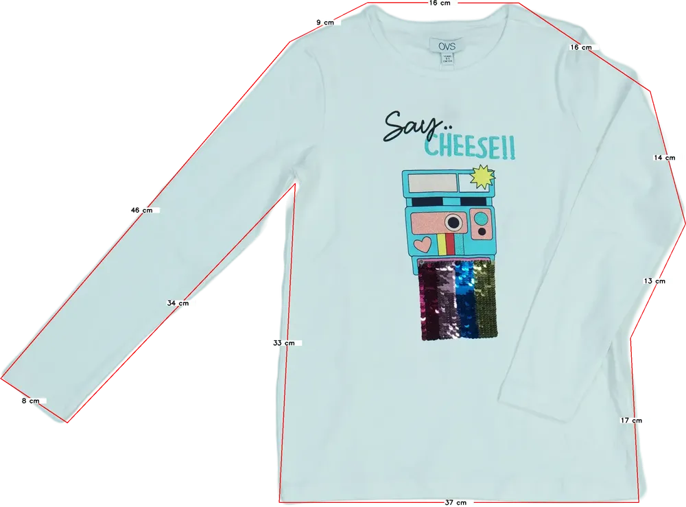 Fehér OVS Hosszú ujjú felső EU 134 / UK 9 év / US 9 év/L