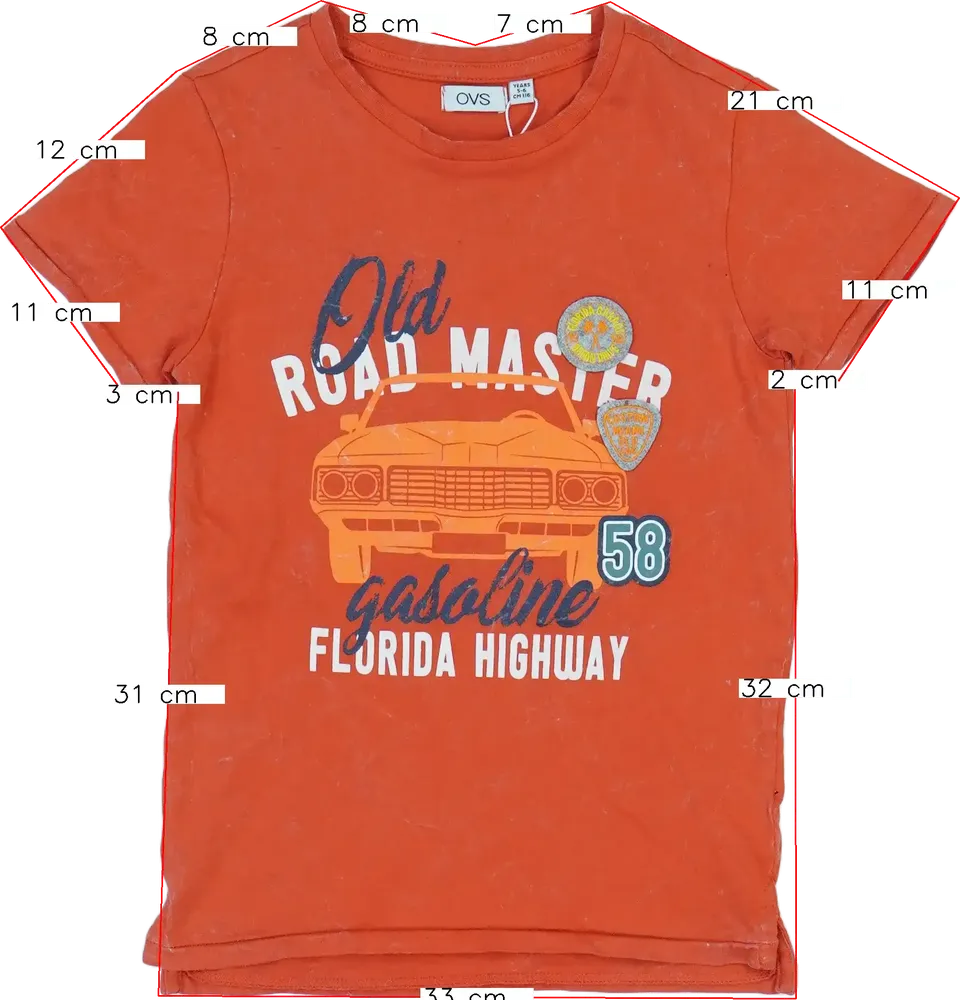 Piros OVS Póló EU 116 / UK 6 év / US 6 év/S