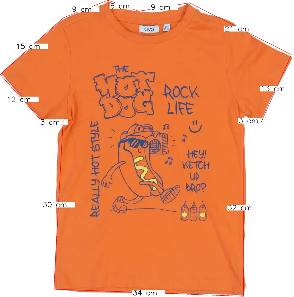 Fehér OVS Póló EU 122 / UK 7 év / US 7 év/M