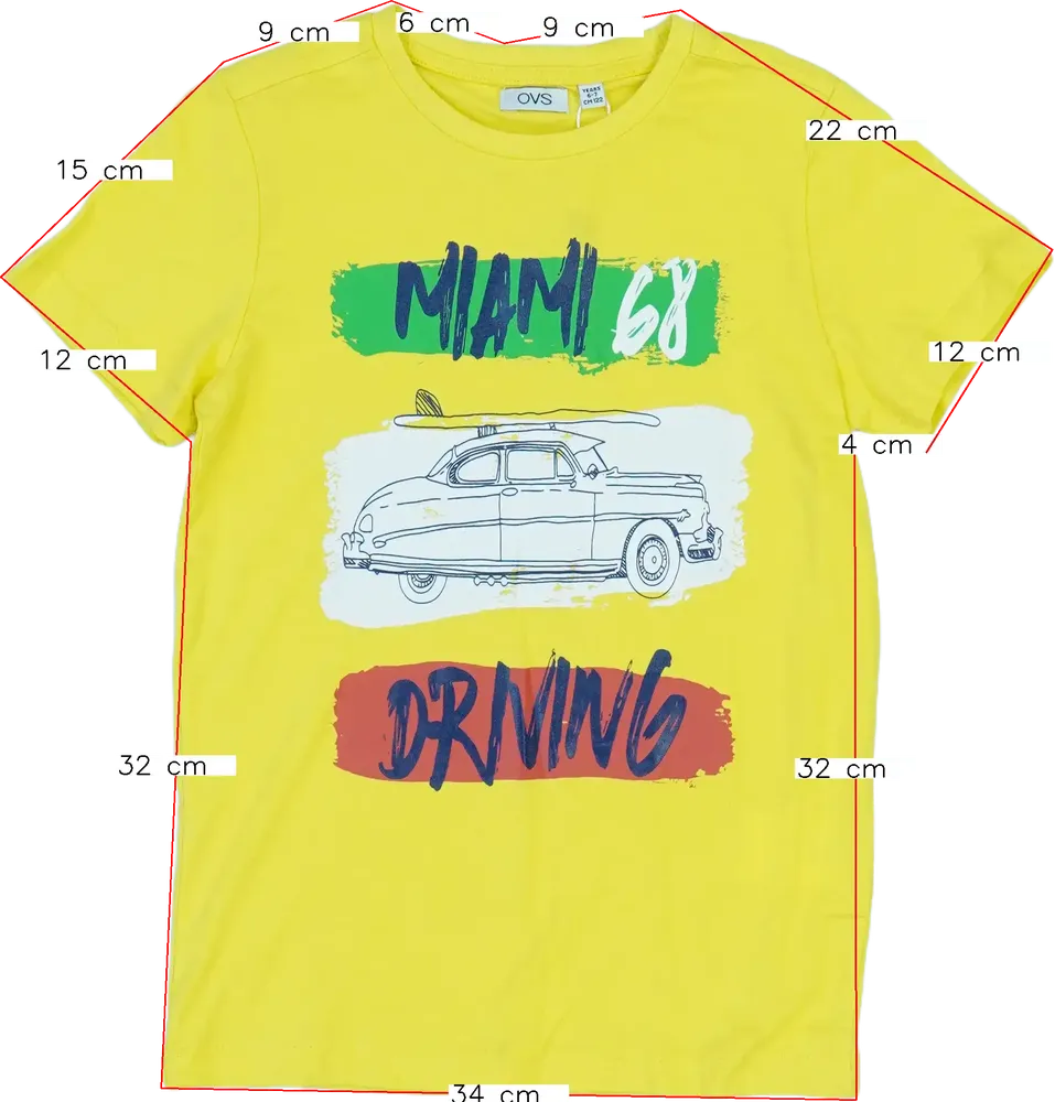 Sárga OVS Póló EU 122 / UK 7 év / US 7 év/M