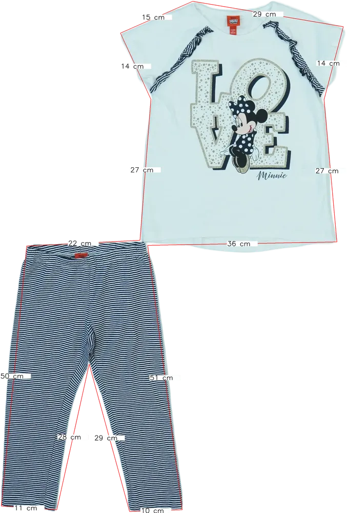 Többszínű Disney 2 részes szett - Felsőruházat és nadrág EU 122 / UK 7 év / US 7 év/M