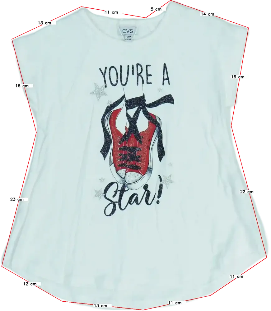 Fehér OVS Póló EU 116 / UK 6 év / US 6 év/S