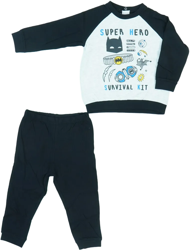 Grey Batman 2-piece set - Top &amp; Bottom EU 86 / UK 12-18 months / US 18 months