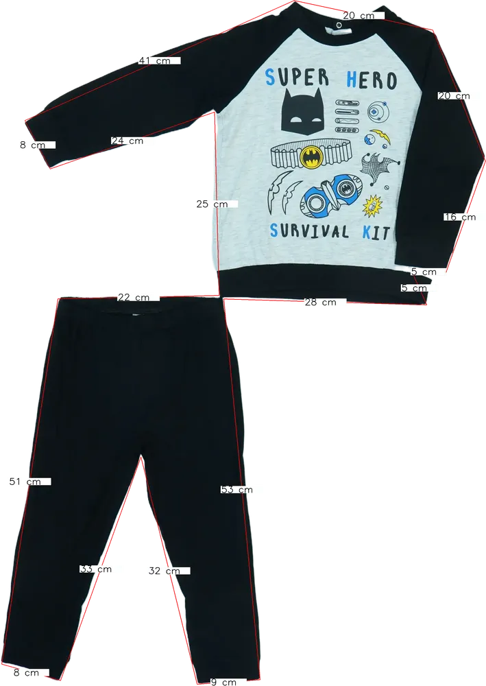 Szürke Batman Pizsama EU 92 / UK 2 év / US 2T