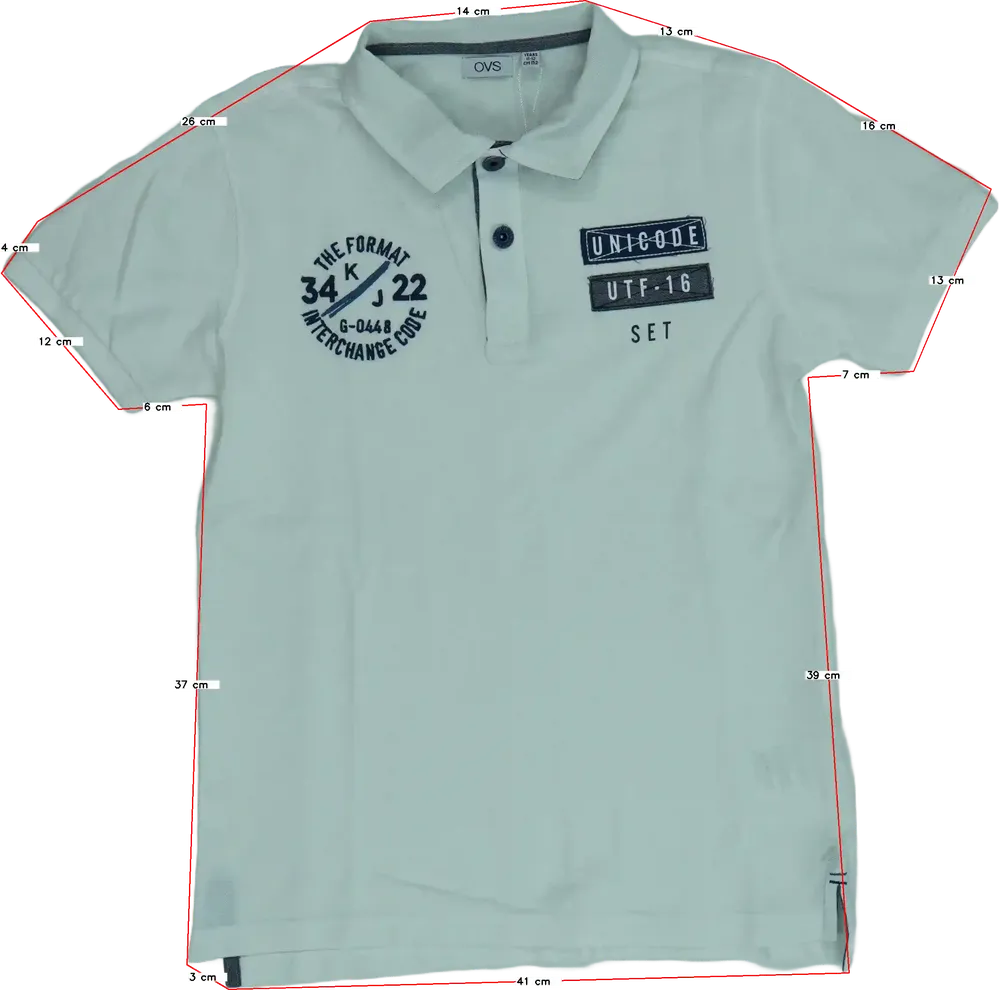 Fehér OVS Galléros póló EU 152 / UK 12 év / US 12 év/L