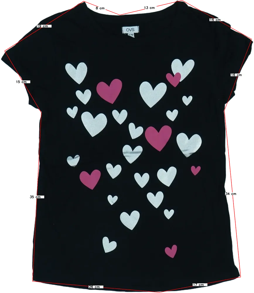 Fekete OVS Póló EU 158 / UK 13 év / US 14 év/XL