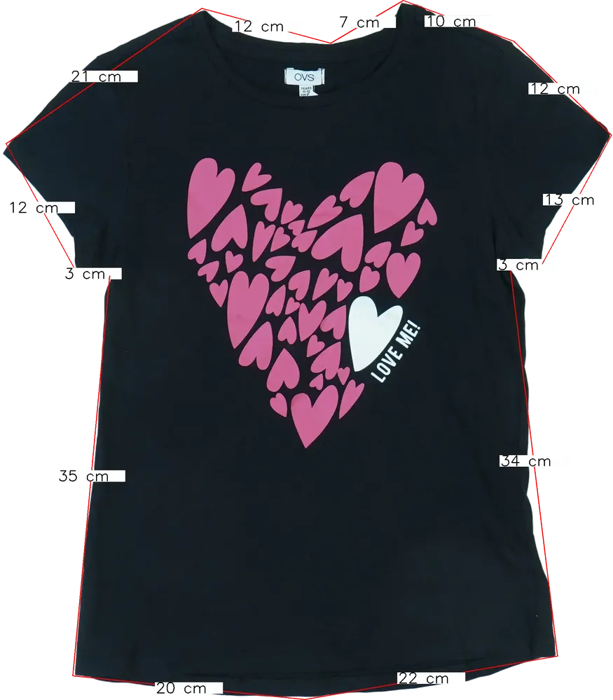 Fekete OVS Póló EU 152 / UK 12 év / US 12 év/L