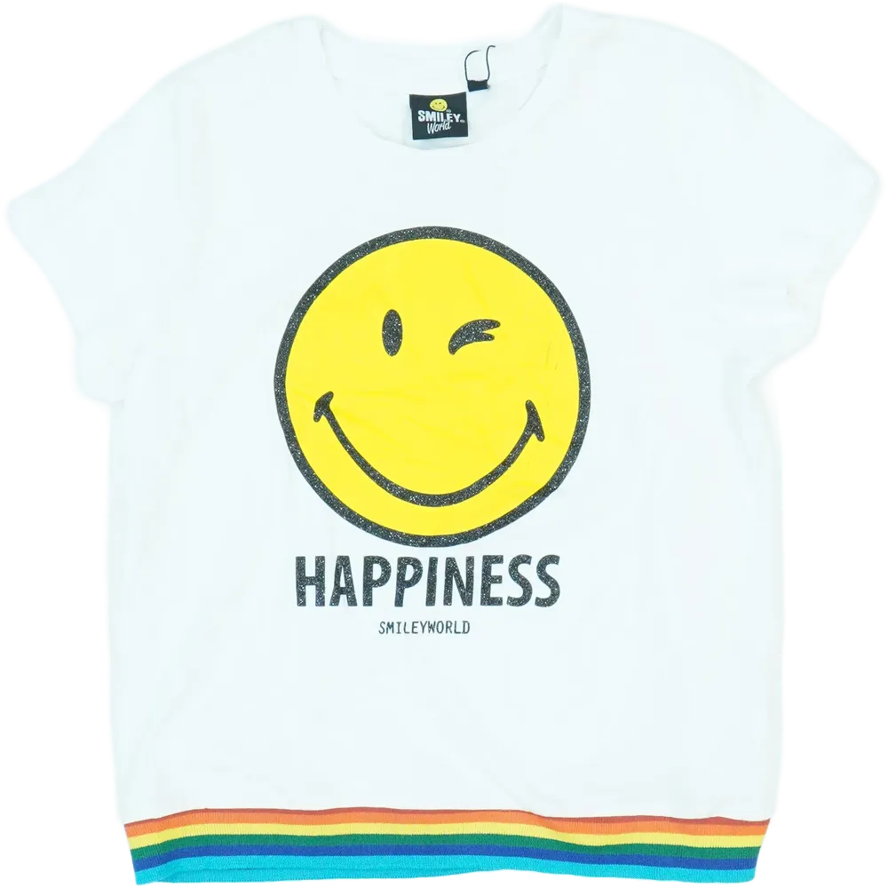 Fehér Smiley world Póló EU 146 / UK 11 év / US 12 év/L