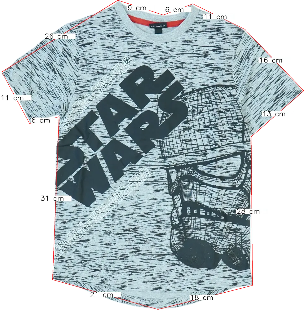 Szürke Star Wars Póló EU 134 / UK 9 év / US 9 év/L