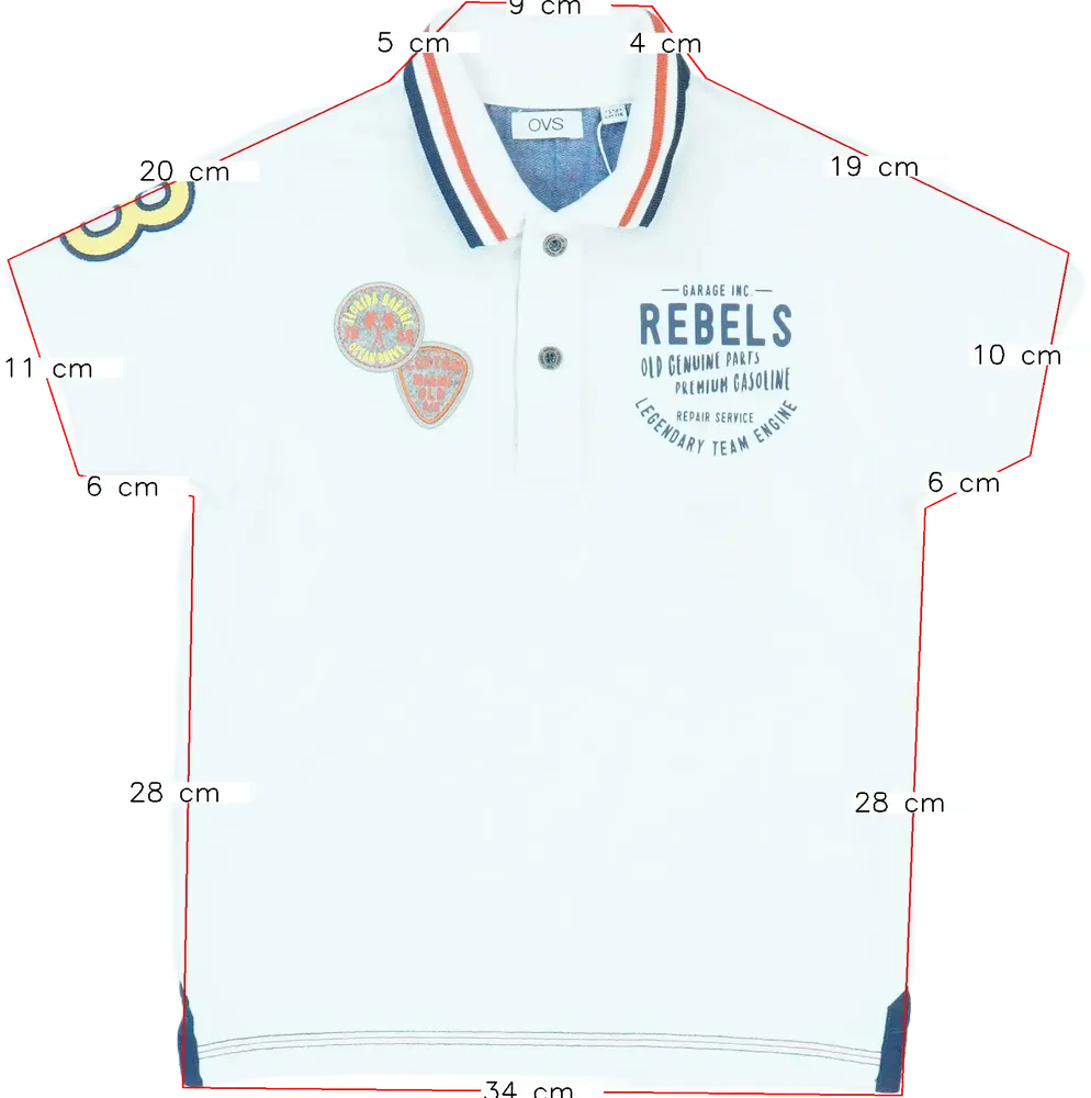 Fehér OVS Galléros póló EU 116 / UK 6 év / US 6 év/S