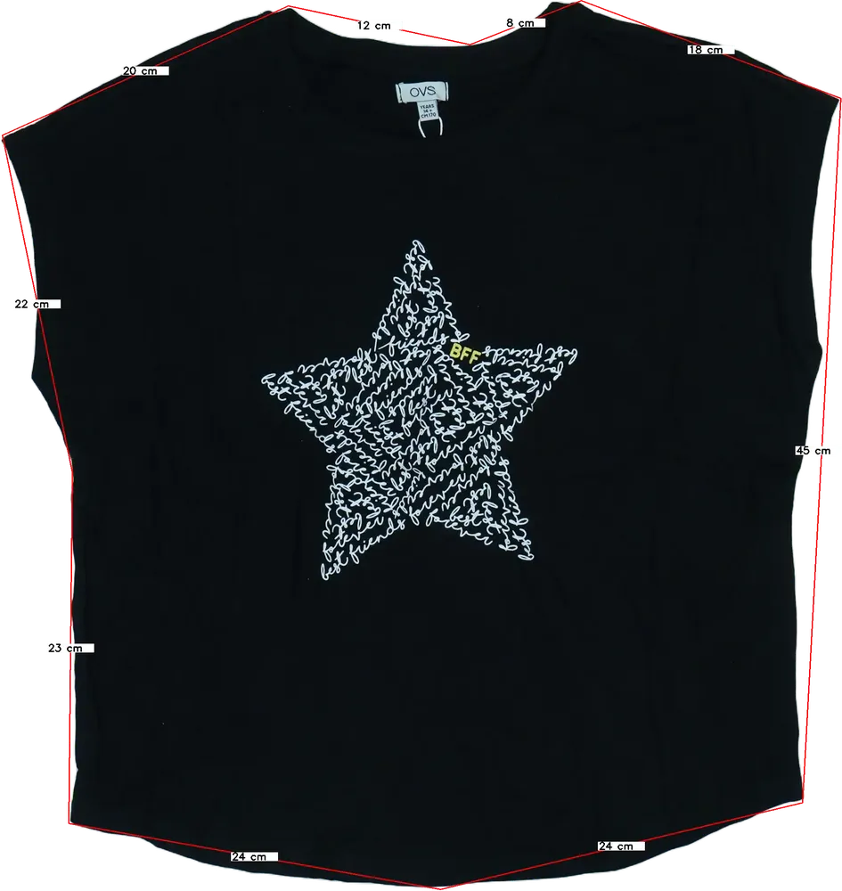 Fekete OVS Póló EU 170 / UK 15 év / US XL