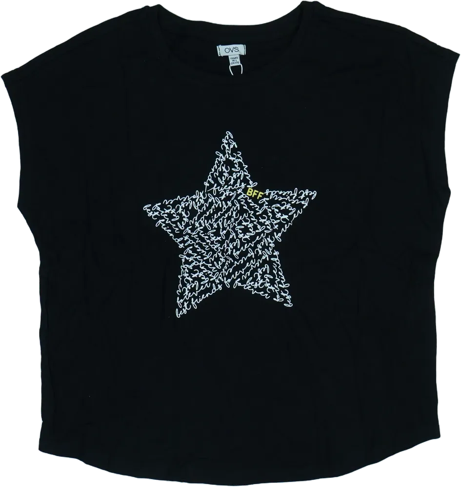 Fekete OVS Póló EU 170 / UK 15 év / US XL