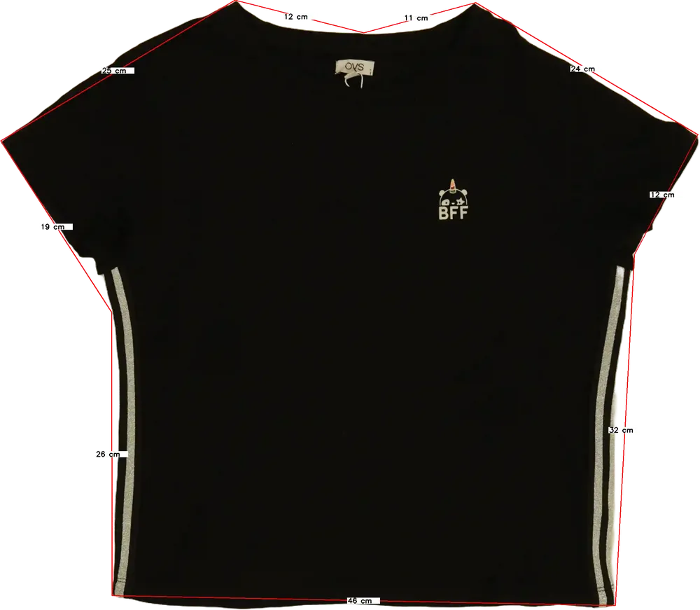 Fekete OVS Póló EU 164 / UK 14 év / US 14 év/XL