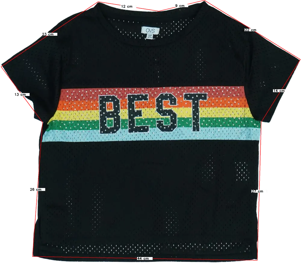 Fekete OVS Póló EU 146 / UK 11 év / US 12 év/L