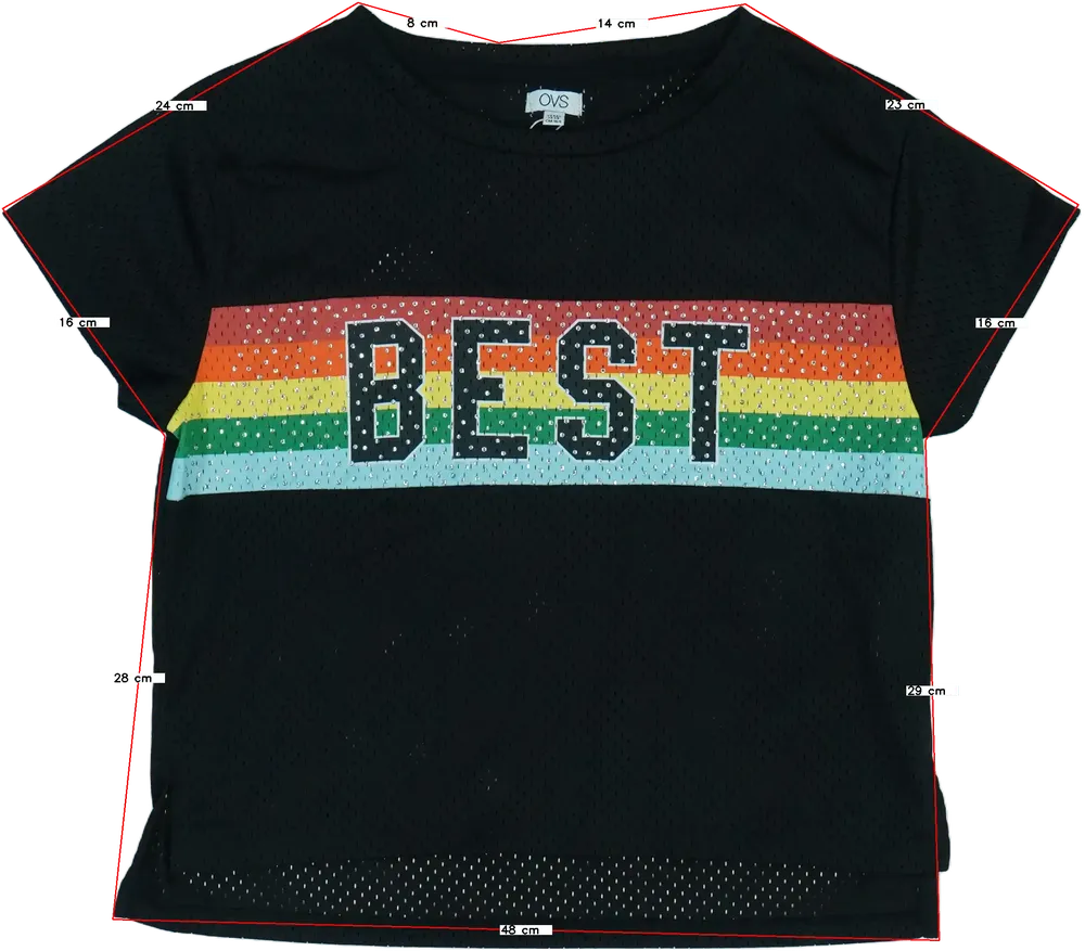 Fekete OVS Póló EU 164 / UK 14 év / US 14 év/XL