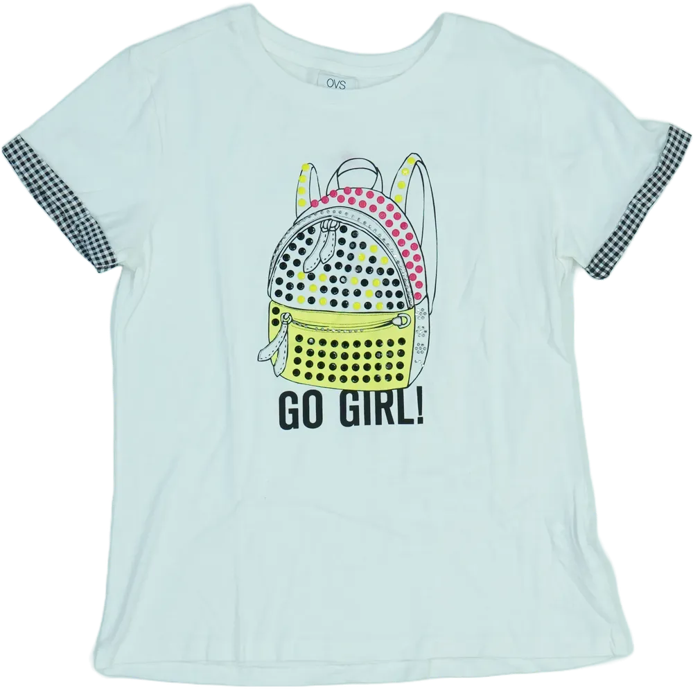 Fehér OVS Póló EU 164 / UK 14 év / US 14 év/XL