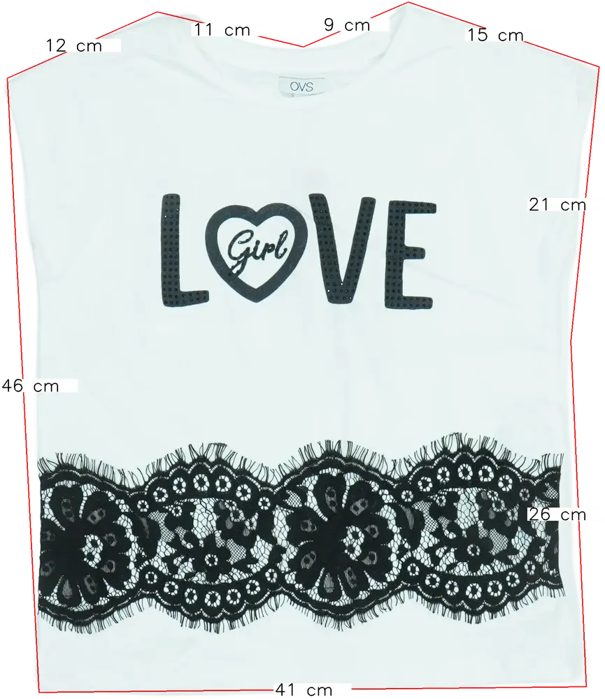 Fehér OVS Póló EU 140 / UK 10 év / US 10 év/L