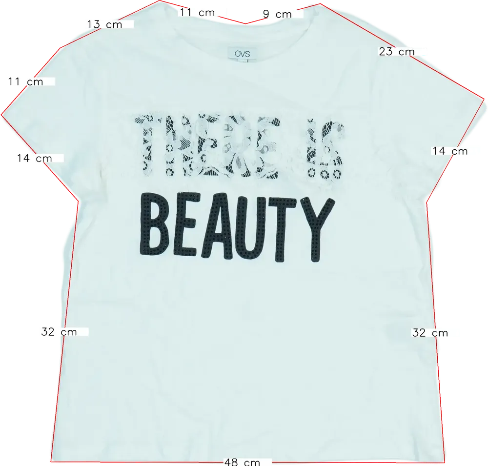 Fehér OVS Póló EU 164 / UK 14 év / US 14 év/XL