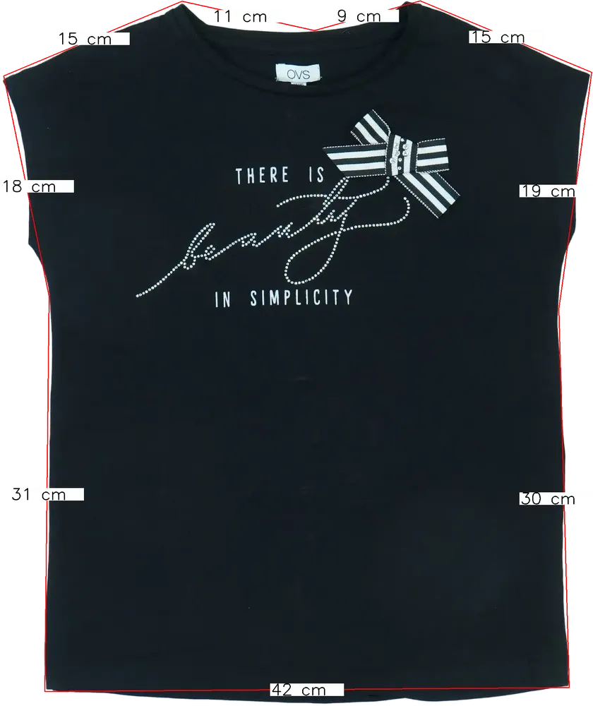 Fekete OVS Póló EU 152 / UK 12 év / US 12 év/L