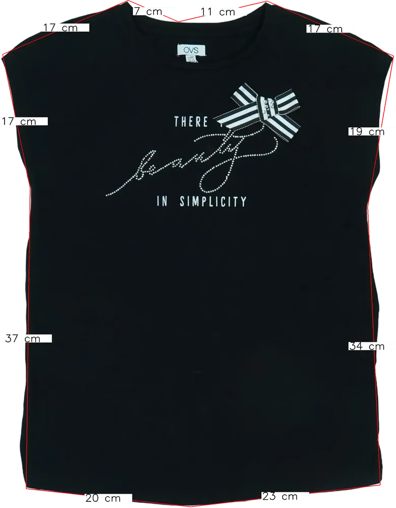 Fekete OVS Póló EU 158 / UK 13 év / US 14 év/XL