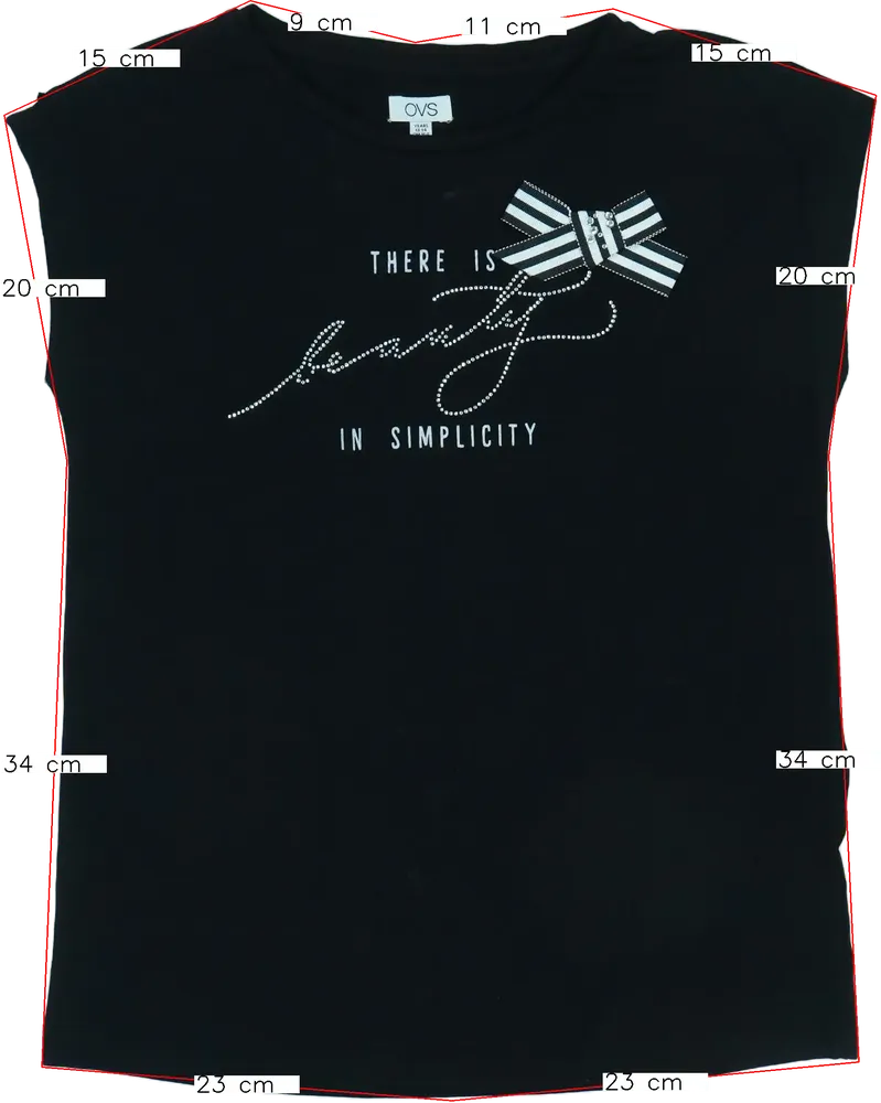 Fekete OVS Póló EU 164 / UK 14 év / US 14 év/XL