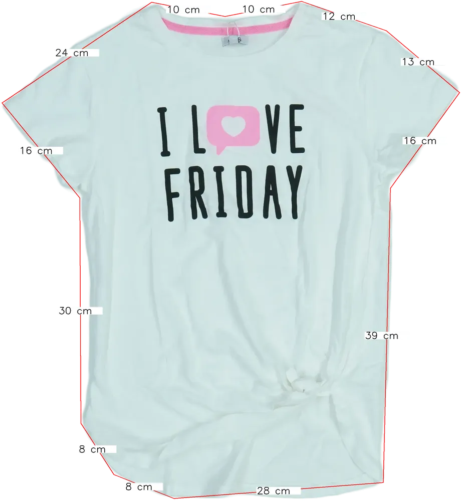 Fehér OVS Póló EU 164 / UK 14 év / US 14 év/XL