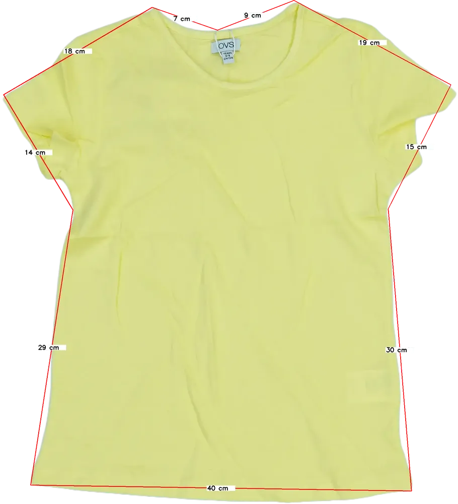 Sárga OVS Póló EU 134 / UK 9 év / US 9 év/L