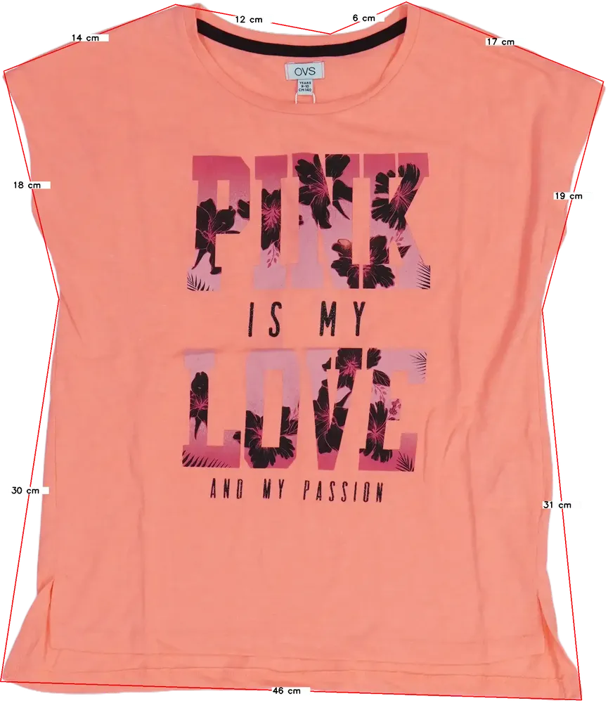 Rózsaszín OVS Póló EU 140 / UK 10 év / US 10 év/L
